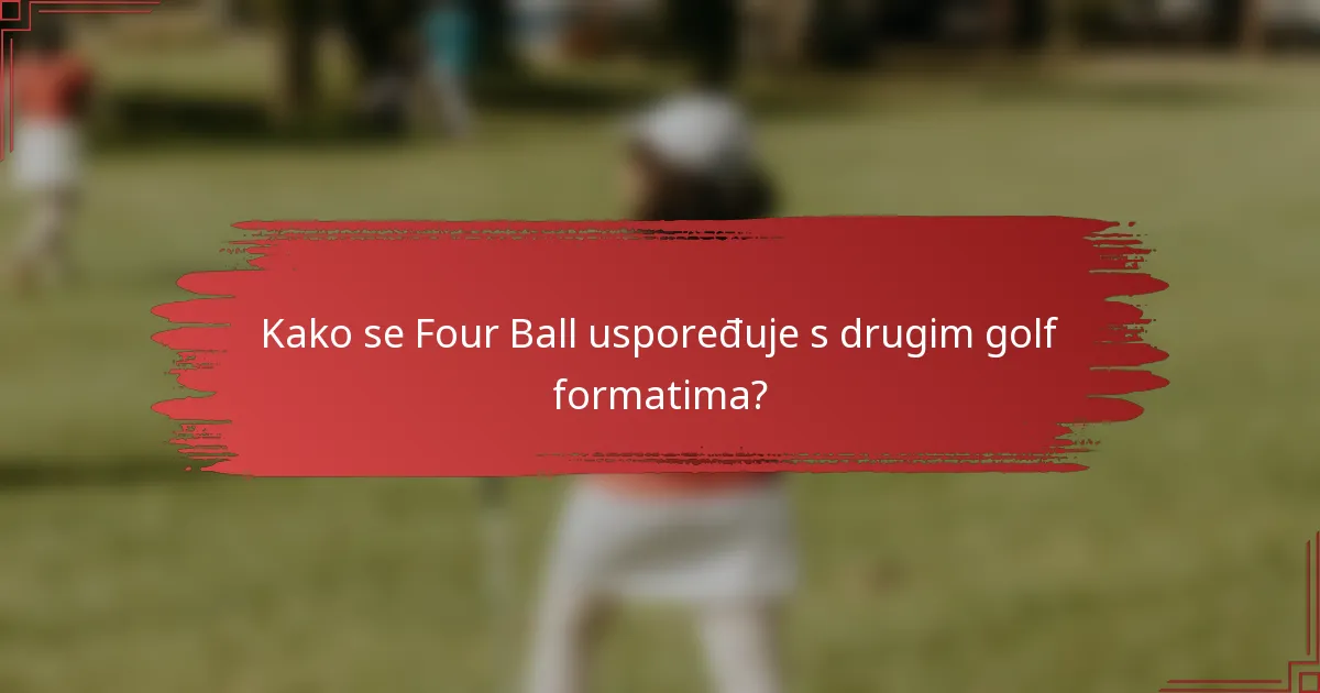 Kako se Four Ball uspoređuje s drugim golf formatima?
