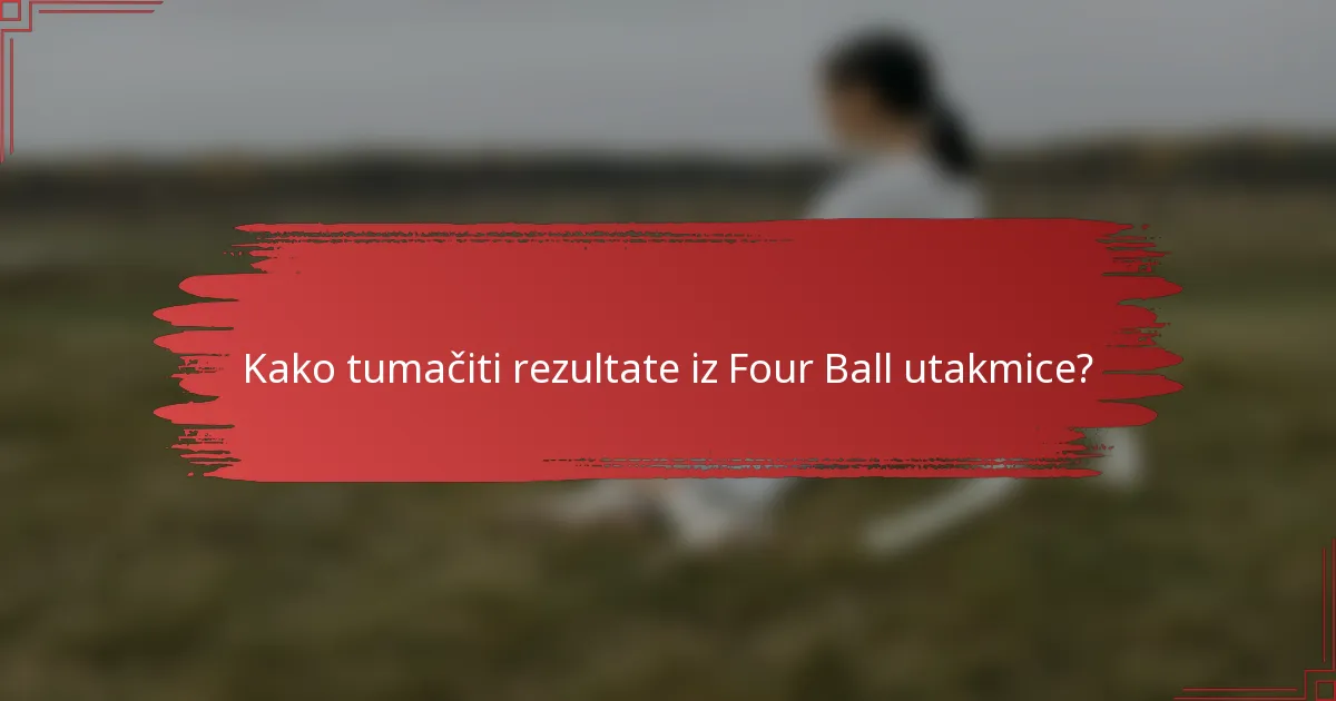Kako tumačiti rezultate iz Four Ball utakmice?
