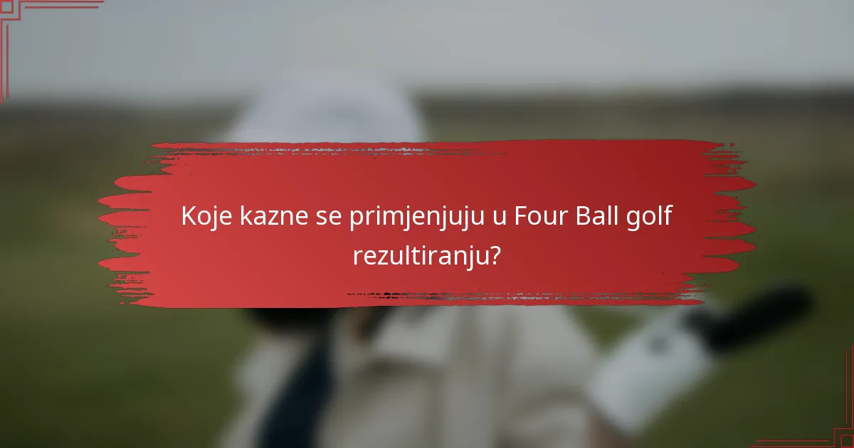 Koje kazne se primjenjuju u Four Ball golf rezultiranju?