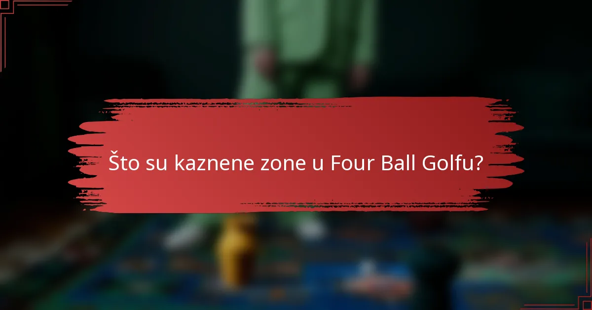 Što su kaznene zone u Four Ball Golfu?